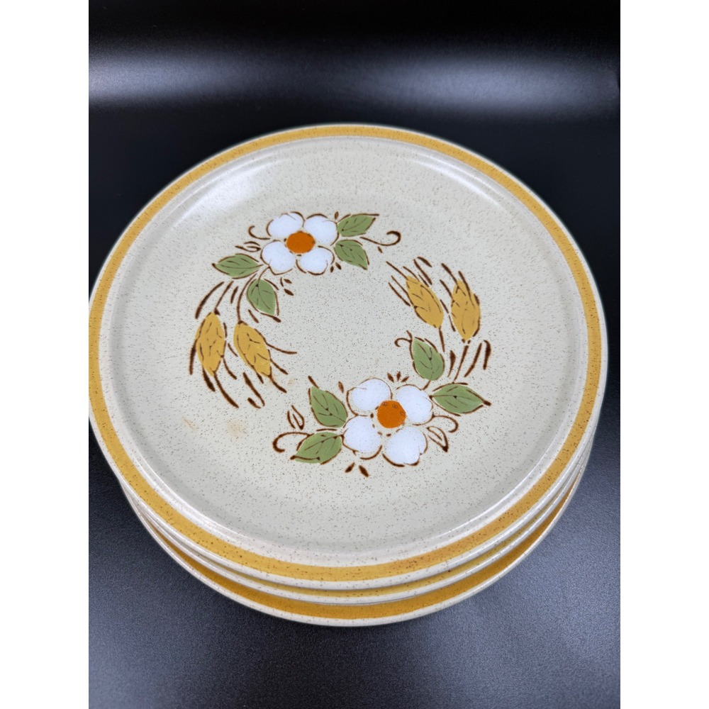 Hearthside Garden Festival Prairie Flowers Stoneware Salad Plates Set of 3 Japan